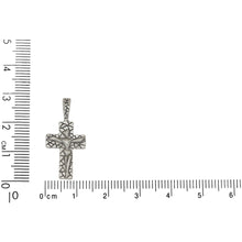 Load image into Gallery viewer, Sterling Silver, 12.7mm Width by 4.2mm Length by 27.1mm Height, Cross Pendant. Quantity Per Pack: 1 Piece.