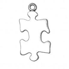Load image into Gallery viewer, Charms. Sterling Silver, 12.2mm Width by 1.0mm Length by 23.2mm Height, Puzzle Piece Charm. Quantity Per Pack: 1 Piece.