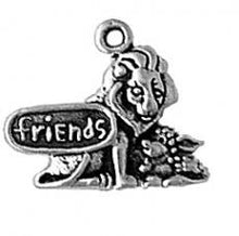 Load image into Gallery viewer, Charms. Sterling Silver, 17.4mm Width by 2.7mm Length by 14.6mm Height, Lion and Lamb Friends Charm. Quantity Per Pack: 1 Piece.