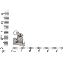Load image into Gallery viewer, Sterling Silver, 14.5mm Width by 6.4mm Length by 19.4mm Height, Santa Owls Charm. Quantity Per Pack: 1 Piece.