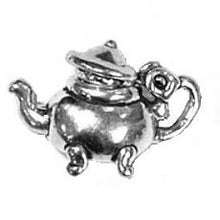 Load image into Gallery viewer, Charms. Sterling Silver, 10.9mm Width by 7.3mm Length by 17.7mm Height, Tea Pot Charm. Quantity Per Pack: 1 Piece.