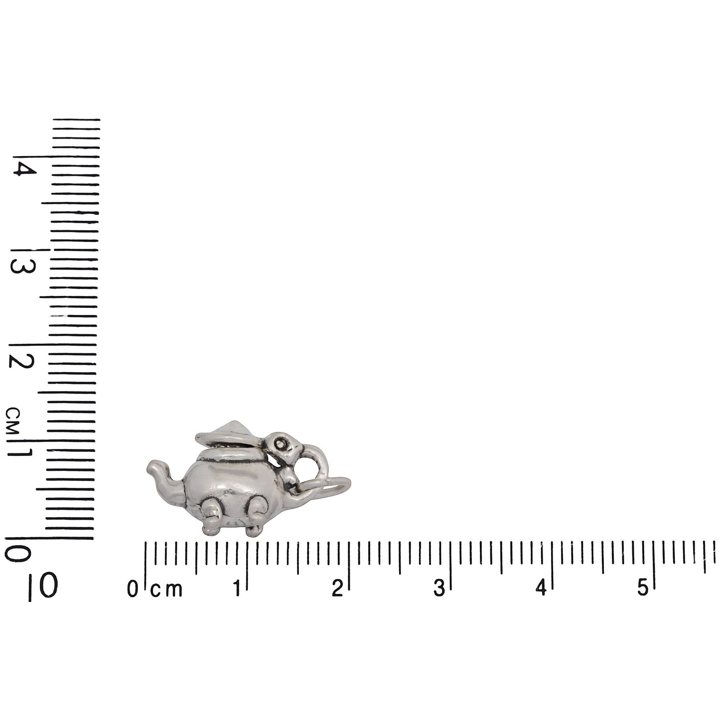 Sterling Silver, 10.9mm Width by 7.3mm Length by 17.7mm Height, Tea Pot Charm. Quantity Per Pack: 1 Piece.