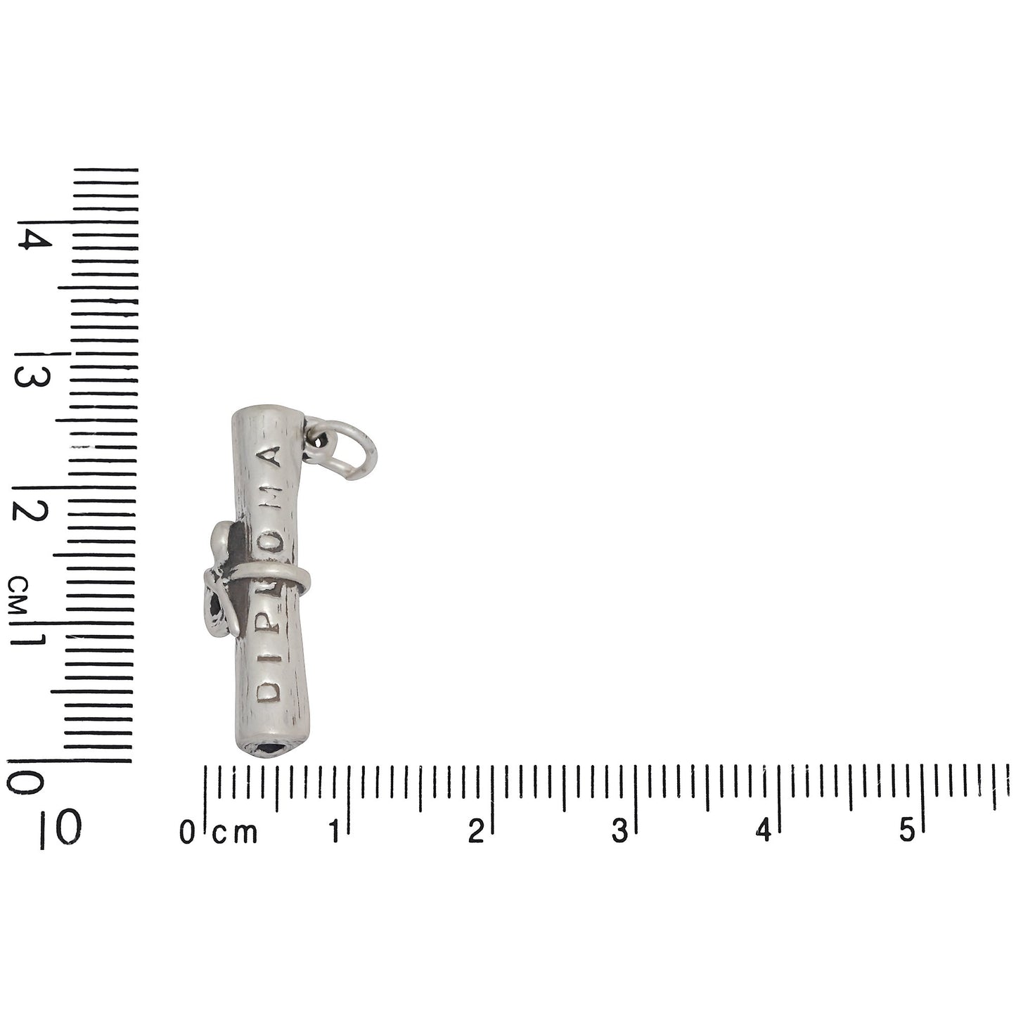 Sterling Silver, 9.4mm Width by 6.4mm Length by 24.8mm Height, Rolled Diploma Charm. Quantity Per Pack: 1 Piece.