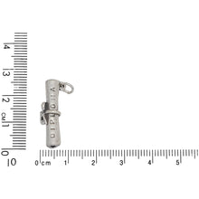 Load image into Gallery viewer, Sterling Silver, 9.4mm Width by 6.4mm Length by 24.8mm Height, Rolled Diploma Charm. Quantity Per Pack: 1 Piece.