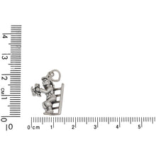 Load image into Gallery viewer, Sterling Silver, 15.4mm Width by 6.2mm Length by 21.4mm Height, Firefighter on Ladder Charm. Quantity Per Pack: 1 Piece.
