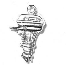 Load image into Gallery viewer, Charms. Sterling Silver, 13.5mm Width by 6.0mm Length by 22.4mm Height, Boat Motor Charm. Quantity Per Pack: 1 Piece.