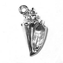 Load image into Gallery viewer, Charms. Sterling Silver, 9.3mm Width by 5.7mm Length by 18.8mm Height, Conch Shell Charm. Quantity Per Pack: 1 Piece.