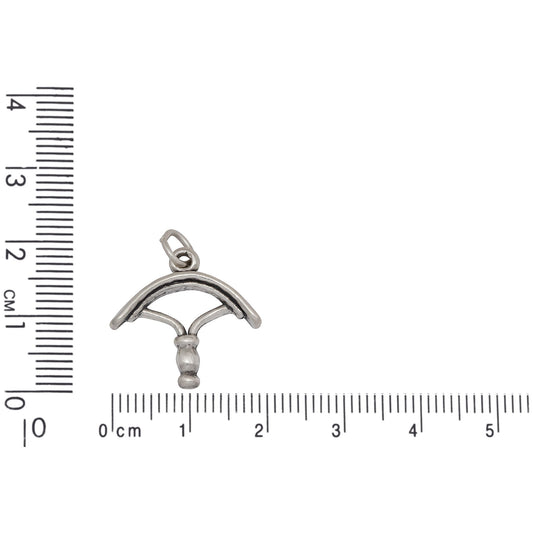 Sterling Silver, 19.6mm Width by 4.4mm Length by 18.6mm Height, Horse Brush Charm. Quantity Per Pack: 1 Piece.