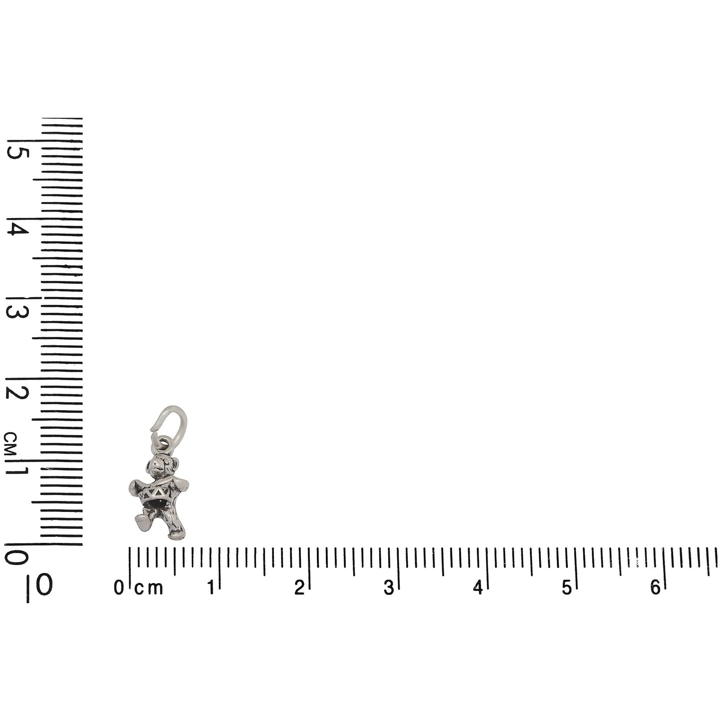 Sterling Silver, 6.9mm Width by 5.4mm Length by 12.3mm Height, Bear Playing Drum Charm. Quantity Per Pack: 1 Piece.