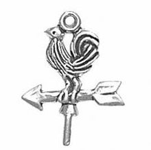 Load image into Gallery viewer, Charms. Sterling Silver, 16.0mm Width by 1.3mm Length by 21.2mm Height, Weather Vane Charm. Quantity Per Pack: 1 Piece.