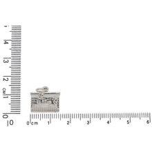 Load image into Gallery viewer, Sterling Silver, 15.0mm Width by 10.4mm Length by 13.4mm Height, Christmas by the Fire Charm. Quantity Per Pack: 1 Piece.