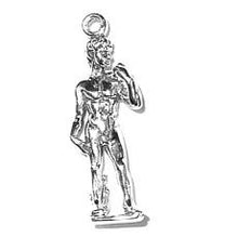 Load image into Gallery viewer, Charms. Sterling Silver, 9.6mm Width by 4.5mm Length by 28.5mm Height, Michelangelo's David Statue Charm. Quantity Per Pack: 1 Piece.