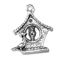 Load image into Gallery viewer, Charms. Sterling Silver, 17.7mm Width by 4.9mm Length by 19.2mm Height, Birds in Birdhouse Charm. Quantity Per Pack: 1 Piece.