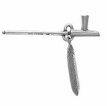 Load image into Gallery viewer, Charms. Sterling Silver, 36.2mm Width by 3.1mm Length by 9.8mm Height, Peace Pipe Charm. Quantity Per Pack: 1 Piece.