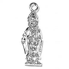 Load image into Gallery viewer, Charms. Sterling Silver, 7.6mm Width by 4.8mm Length by 22.4mm Height, Jesus Charm. Quantity Per Pack: 1 Piece.