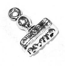 Load image into Gallery viewer, Charms. Sterling Silver, 10.5mm Width by 7.9mm Length by 13.7mm Height, "PAID" Stamp Charm. Quantity Per Pack: 1 Piece.