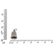 Load image into Gallery viewer, Sterling Silver, 9.5mm Width by 9.5mm Length by 13.1mm Height, Finger Thimble Charm. Quantity Per Pack: 1 Piece.