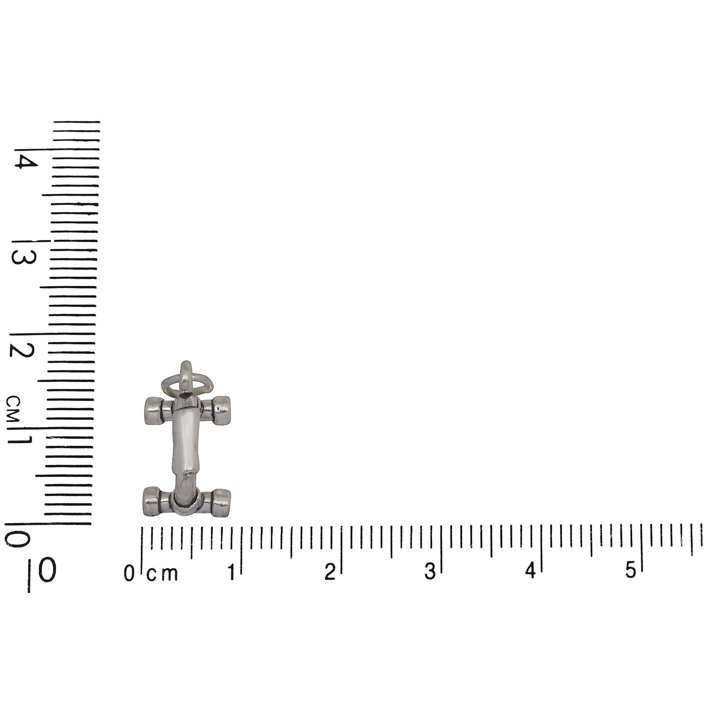 Sterling Silver, 8.7mm Width by 8.8mm Length by 14.5mm Height, Fitness Equipment Charm. Quantity Per Pack: 1 Piece.