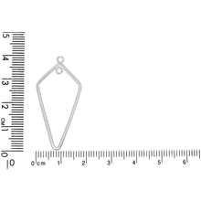 Load image into Gallery viewer, Sterling Silver, 18.6mm Width by 39.4mm Length, Kite Chandelier With 2.9mm Width / Length Smooth Fix Ring on the top of inside and outside of the Chandelier. Quantity Per Pack: 6 Pieces.