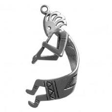 Load image into Gallery viewer, Charms. Sterling Silver, 25.8mm Width by 7.4mm Length by 32.0mm Height, Kokopelli Charm. Quantity Per Pack: 1 Piece.