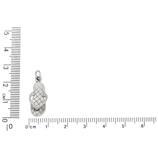 Sterling Silver, 9.7mm Width by 5.8mm Length by 22.7mm Height, Plain Sandal Charm. Quantity Per Pack: 1 Piece.