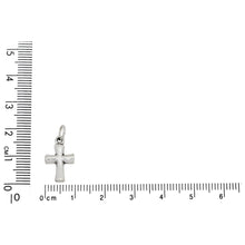 Load image into Gallery viewer, Sterling Silver, 9.9mm Width by 2.0mm Length by 16.6mm Height, Cross Charm. Quantity Per Pack: 1 Piece.