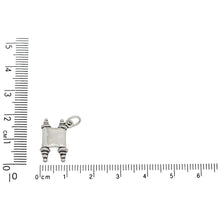 Load image into Gallery viewer, Sterling Silver, 17.6mm Width by 4.1mm Length by 12.1mm Height, Scroll Charm. Quantity Per Pack: 1 Piece.