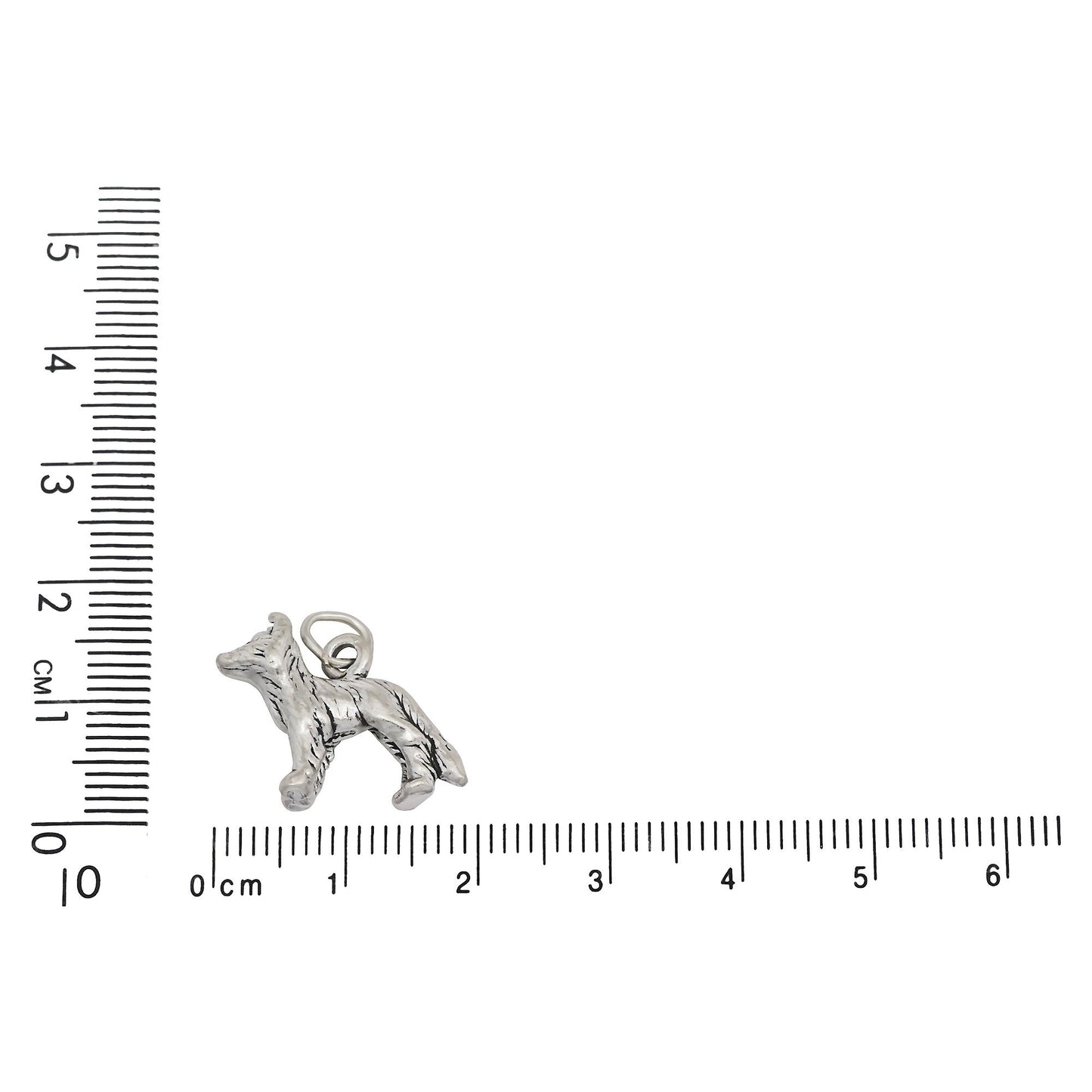 Sterling Silver, 18.6mm Width by 5.3mm Length by 15.4mm Height, Border Collie Dog Charm. Quantity Per Pack: 1 Piece.