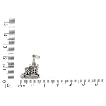 Load image into Gallery viewer, Sterling Silver, 15.2mm Width by 7.6mm Length by 19.2mm Height, Church Charm With Couple Inside. Quantity Per Pack: 1 Piece.