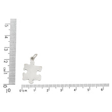 Load image into Gallery viewer, Sterling Silver, 14.1mm Width by 1.2mm Length by 21.4mm Height, Puzzle Piece Charm. Quantity Per Pack: 1 Piece.