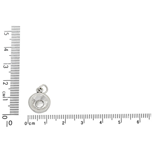 Sterling Silver, 12.0mm Width by 4.2mm Length by 15.0mm Height, Cereal Bowl Charm. Quantity Per Pack: 1 Piece.