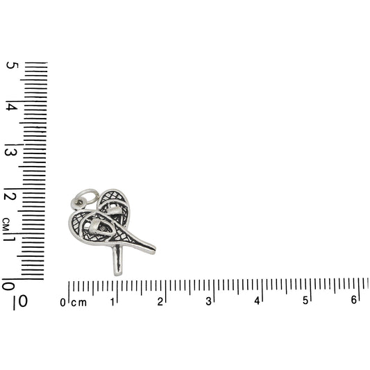 Sterling Silver, 14.2mm Width by 4.1mm Length by 19.7mm Height, Snow Shoes Charm. Quantity Per Pack: 1 Piece.