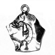 Load image into Gallery viewer, Charms. Sterling Silver, 20.5mm Width by 2.7mm Length by 24.5mm Height, Kokopelli on Petroglyph Charm. Quantity Per Pack: 1 Piece.