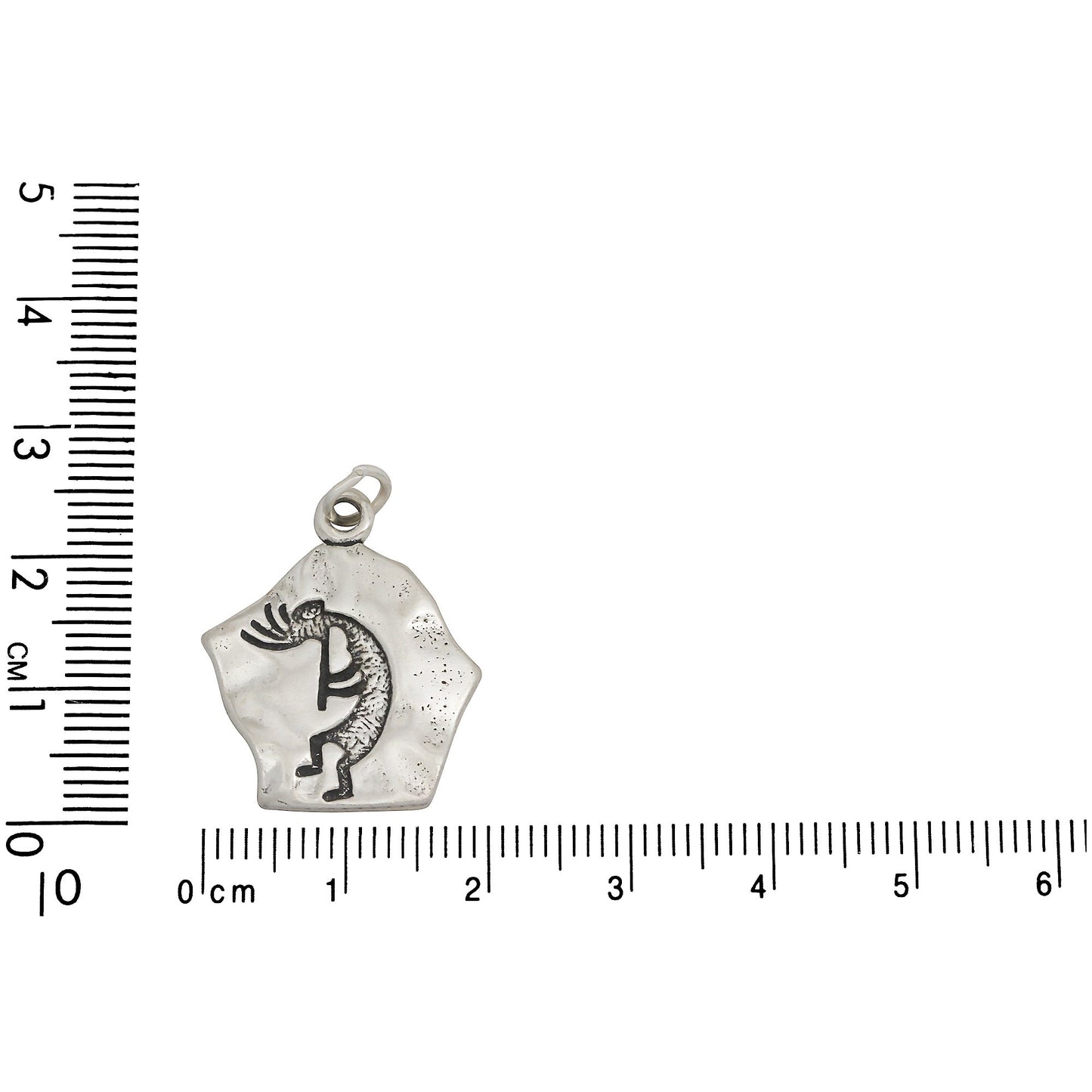 Sterling Silver, 20.5mm Width by 2.7mm Length by 24.5mm Height, Kokopelli on Petroglyph Charm. Quantity Per Pack: 1 Piece.