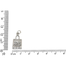 Load image into Gallery viewer, Sterling Silver, 11.0mm Width by 6.5mm Length by 20.6mm Height, Shopping Bag Charm. Quantity Per Pack: 1 Piece.