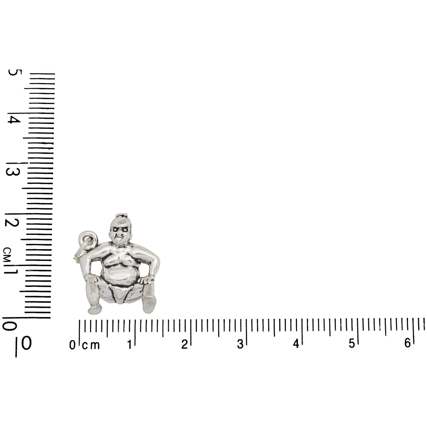 Sterling Silver, 14.3mm Width by 11.9mm Length by 19.1mm Height, Sumo Wrestler Charm. Quantity Per Pack: 1 Piece.