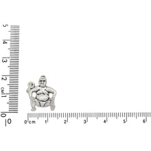 Load image into Gallery viewer, Sterling Silver, 14.3mm Width by 11.9mm Length by 19.1mm Height, Sumo Wrestler Charm. Quantity Per Pack: 1 Piece.