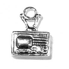 Load image into Gallery viewer, Charms. Sterling Silver, 10.9mm Width by 7.0mm Length by 13.7mm Height, TV Console Charm. Quantity Per Pack: 1 Piece.