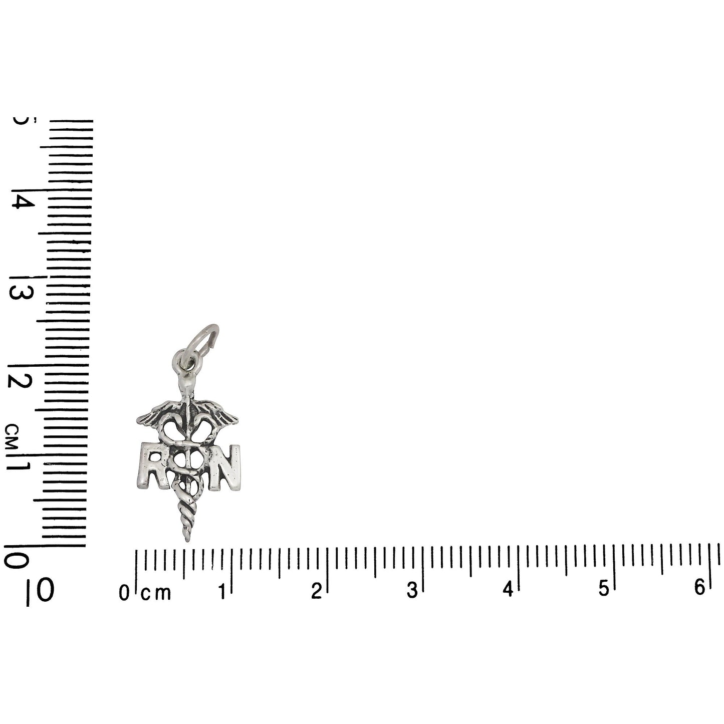 Sterling Silver, 11.0mm Width by 2.6mm Length by 21.0mm Height, Caduceus, Medical Symbol Charm. Quantity Per Pack: 1 Piece.