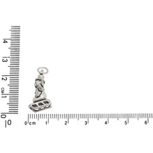 Load image into Gallery viewer, Sterling Silver, 11.2mm Width by 11.2mm Length by 20.4mm Height, Snowman on Sled Charm. Quantity Per Pack: 1 Piece.
