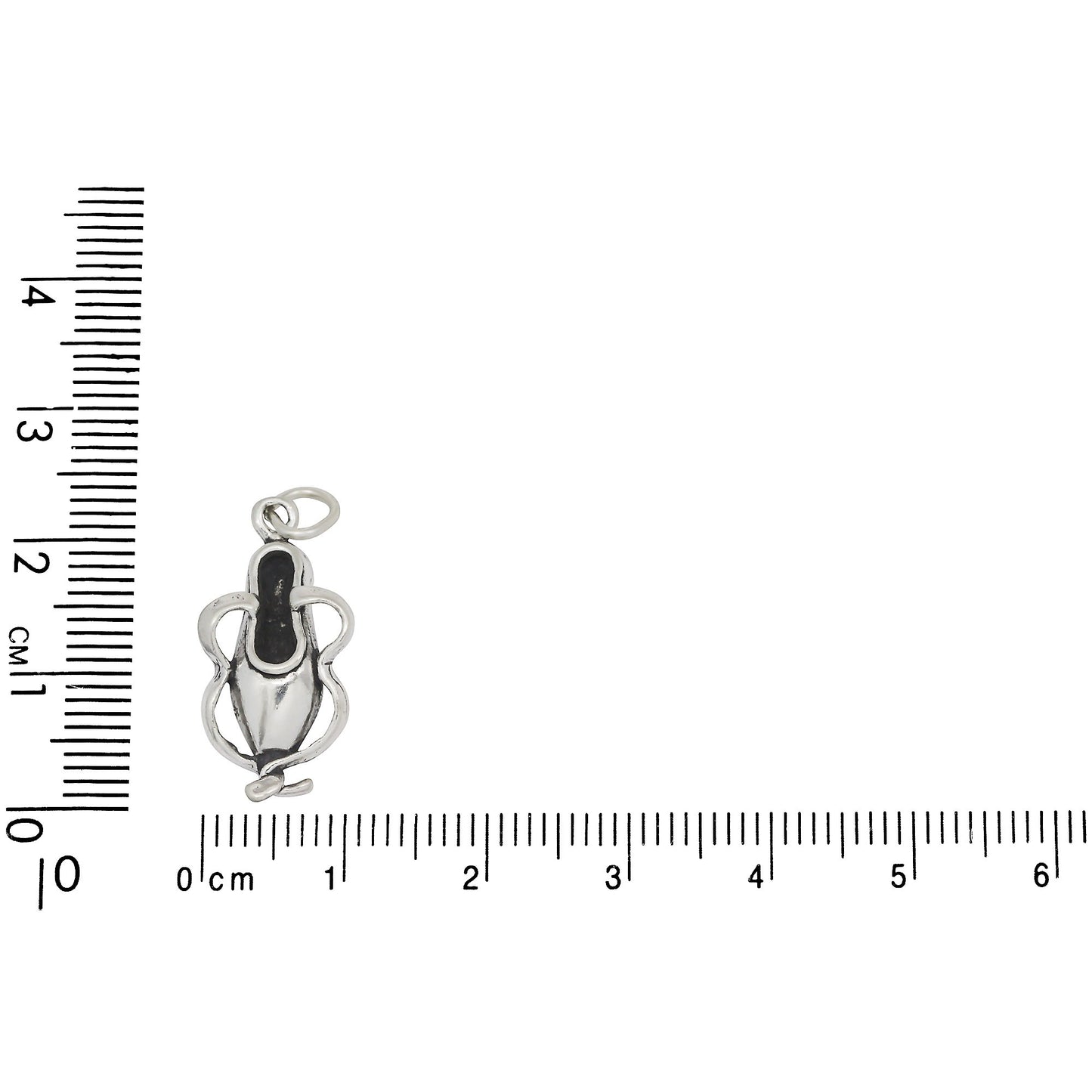 Sterling Silver, 10.9mm Width by 5.5mm Length by 20.4mm Height, Ballet Slipper Charm. Quantity Per Pack: 1 Piece.