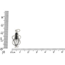 Load image into Gallery viewer, Sterling Silver, 10.9mm Width by 5.5mm Length by 20.4mm Height, Ballet Slipper Charm. Quantity Per Pack: 1 Piece.