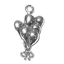 Load image into Gallery viewer, Charms. Sterling Silver, 12.5mm Width by 3.7mm Length by 21.8mm Height, Balloon Bouquet Charm. Quantity Per Pack: 1 Piece.