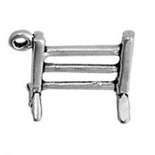 Load image into Gallery viewer, Charms. Sterling Silver, 17.5mm Width by 8.7mm Length by 14.0mm Height, Race Steeple Charm. Quantity Per Pack: 1 Piece.