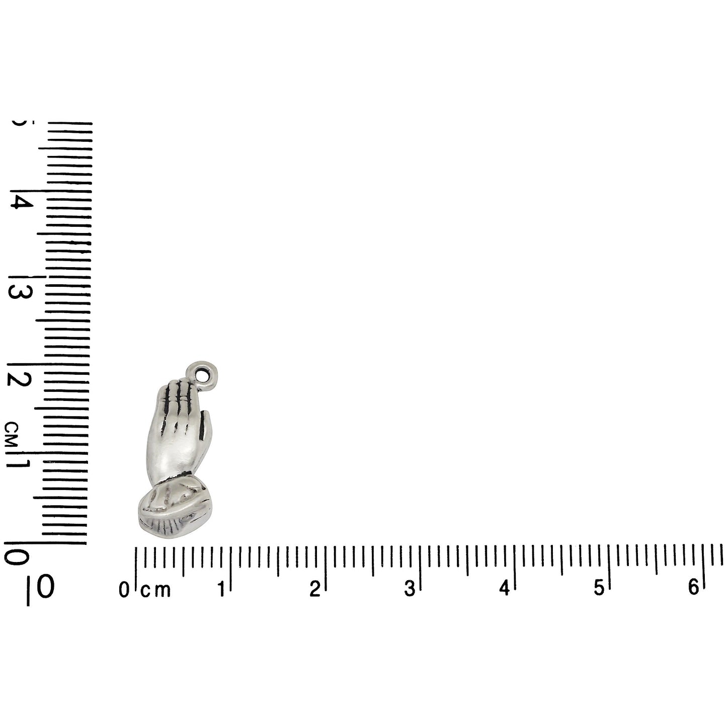 Sterling Silver, 7.7mm Width by 6.5mm Length by 18.9mm Height, Praying Hands Charm. Quantity Per Pack: 1 Piece.