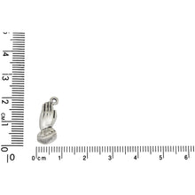 Load image into Gallery viewer, Sterling Silver, 7.7mm Width by 6.5mm Length by 18.9mm Height, Praying Hands Charm. Quantity Per Pack: 1 Piece.