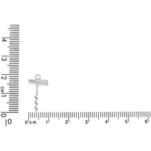 Load image into Gallery viewer, Sterling Silver, 10.2mm Width by 1.7mm Length by 20.5mm Height, Cork Screw Charm. Quantity Per Pack: 1 Piece.