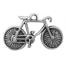 Load image into Gallery viewer, Charms. Sterling Silver, 19.0mm Width by 2.4mm Length by 11.3mm Height, Bicycle Charm. Quantity Per Pack: 1 Piece.