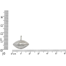 Load image into Gallery viewer, Sterling Silver, 10.2mm Width by 18.4mm Length by 15.5mm Height, Hollow Football Charm. Quantity Per Pack: 1 Piece.