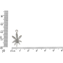 Load image into Gallery viewer, Sterling Silver, 11.9mm Width by 1.4mm Length by 21.1mm Height, Leaf Charm. Quantity Per Pack: 1 Piece.